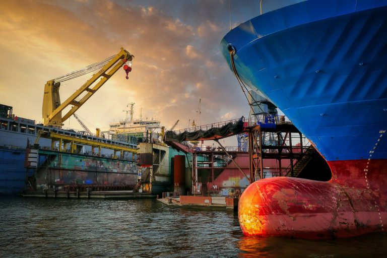 port, crane, container ship