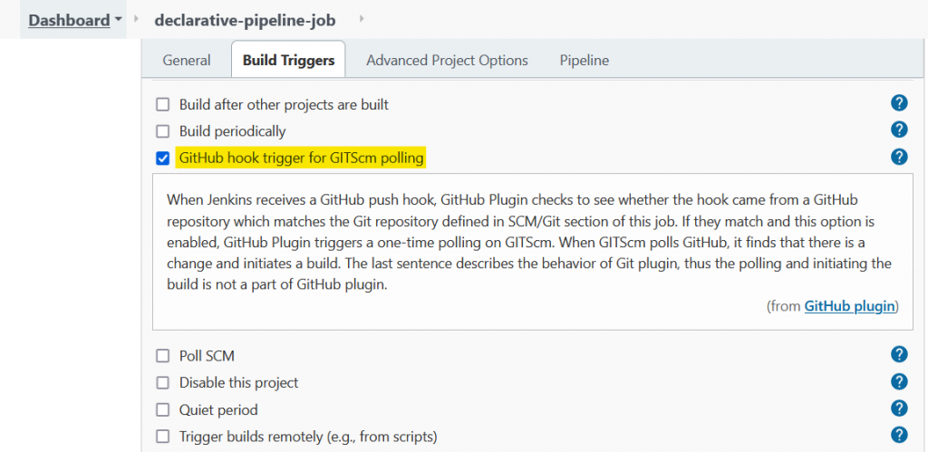 automatically trigger jenkins using GitHub hook trigger