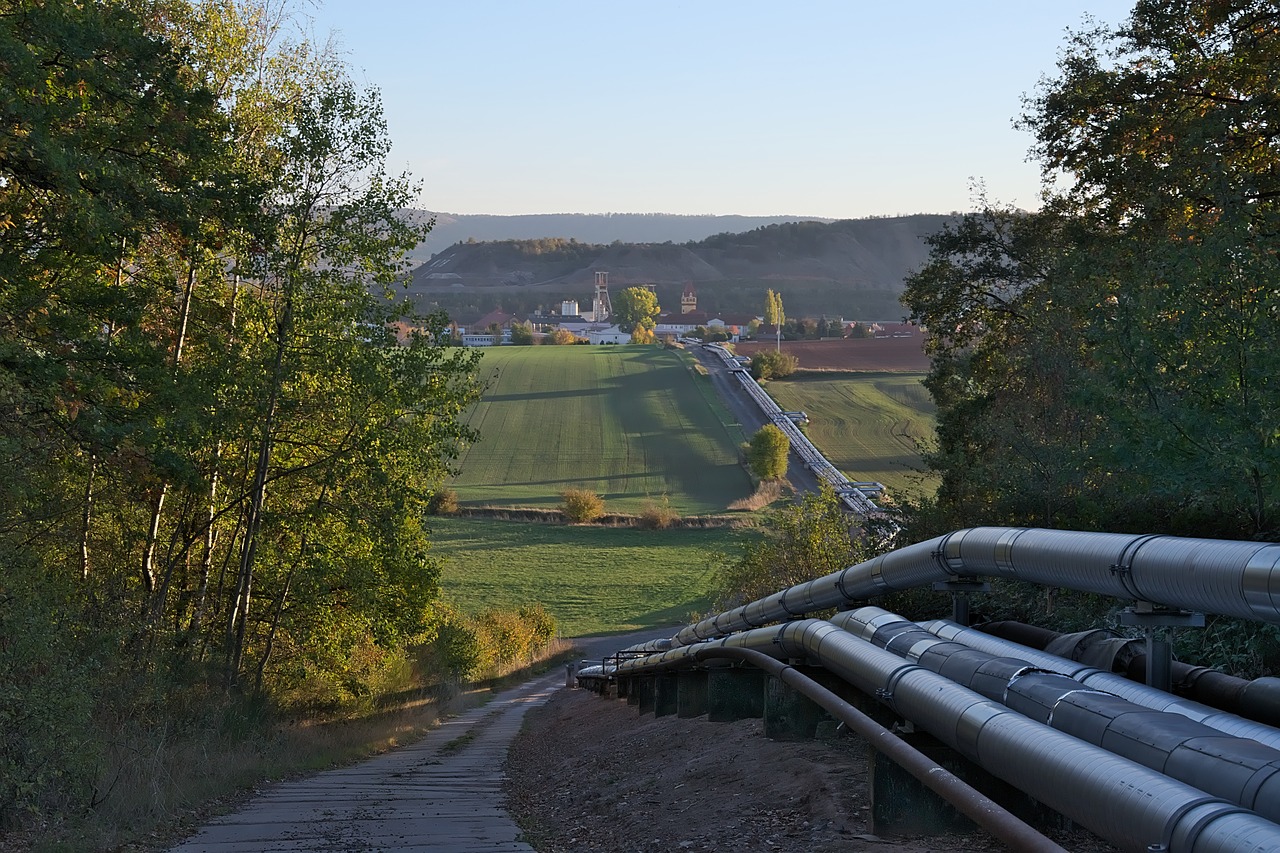 evening sun, mine, pipelines-3750030.jpg